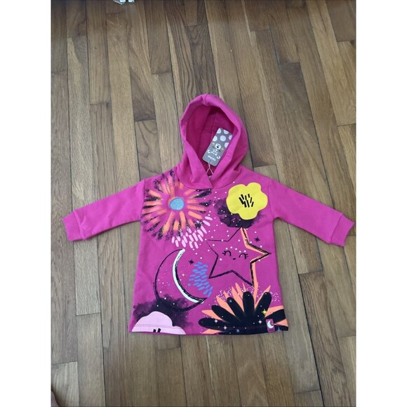 Tuc Tuc Baby Girl Plush Dress Hooded Colorful Size 12 Months - Picture 1 of 6